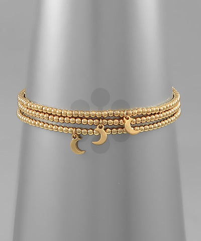 Gold Crescent Bracelet Stack