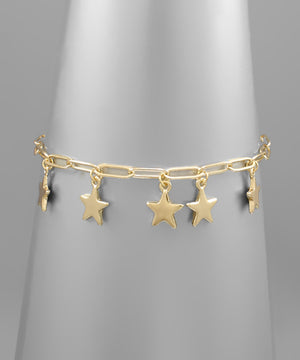 Gold Boyfriend Chain Star Bracelet