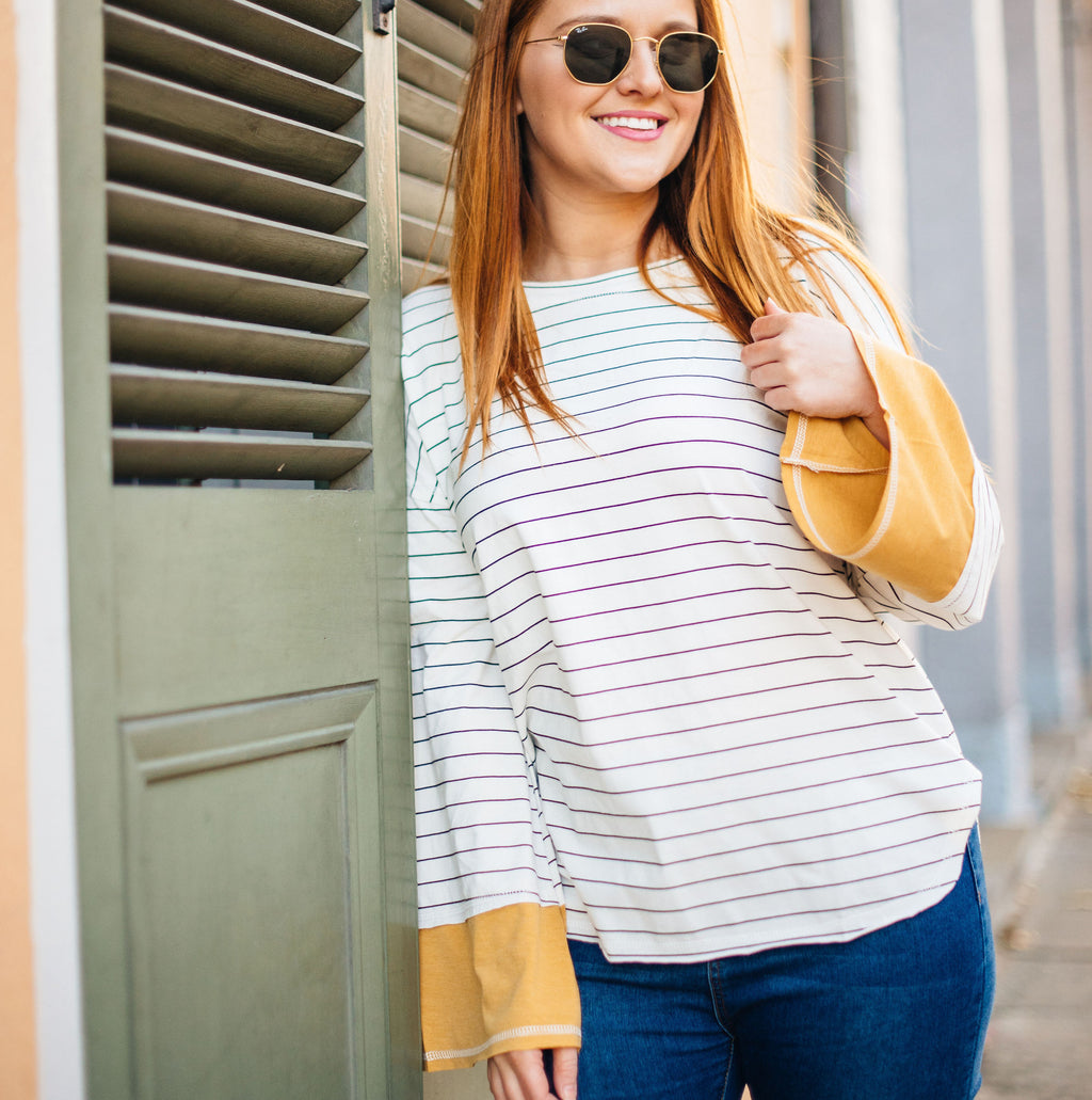 Striped Contrast Long Sleeve