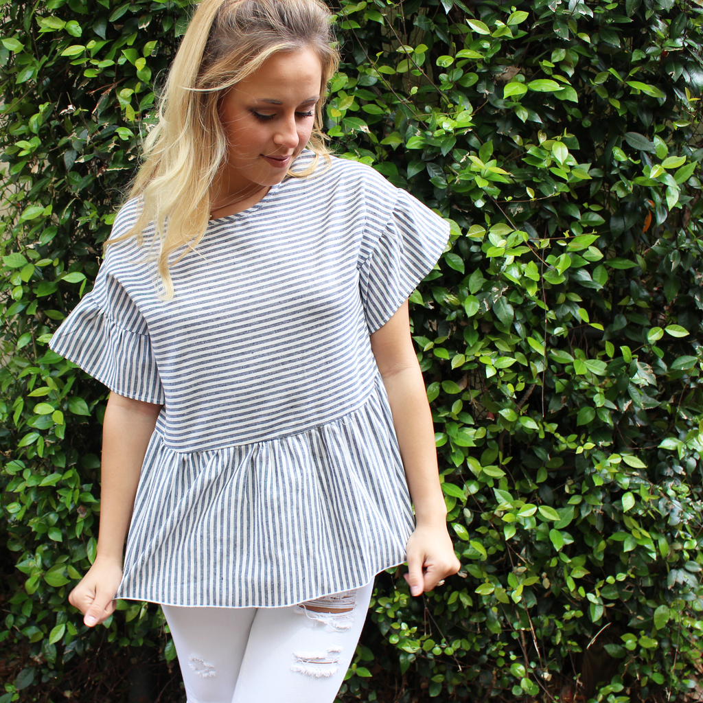 Striped Top with Flounces